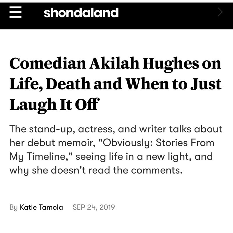 Interview w/ Shondaland