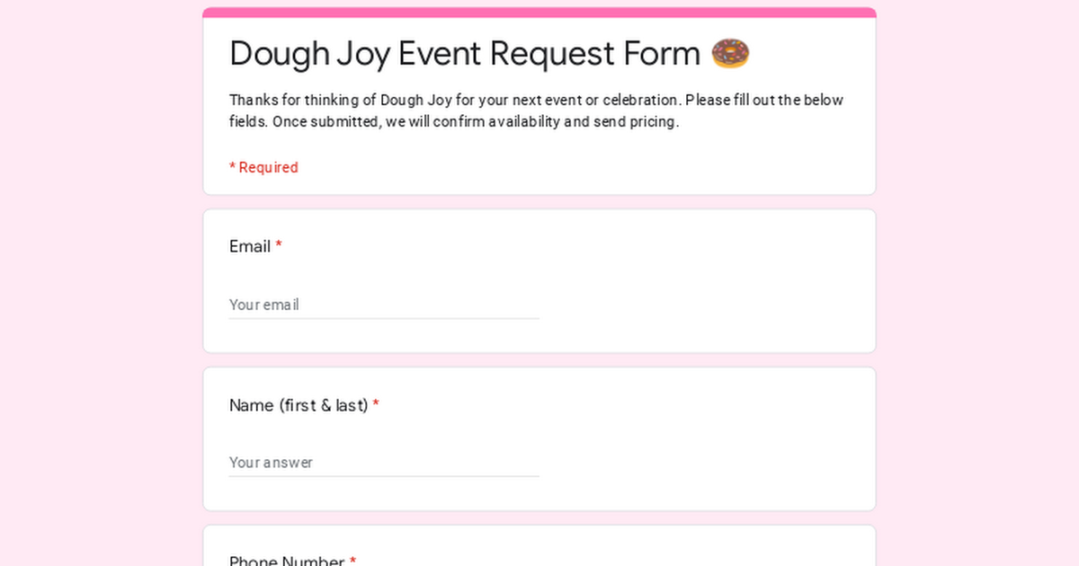 Dough Joy Instagram, Facebook, TikTok Linktree